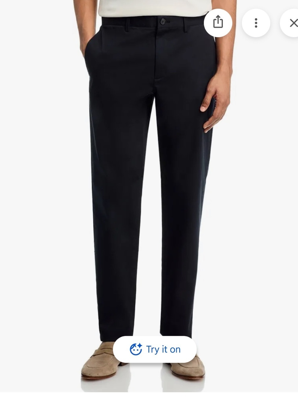 Theory Men's Zaine Slim Straight in Tech Cotton Pants-Black-33x31